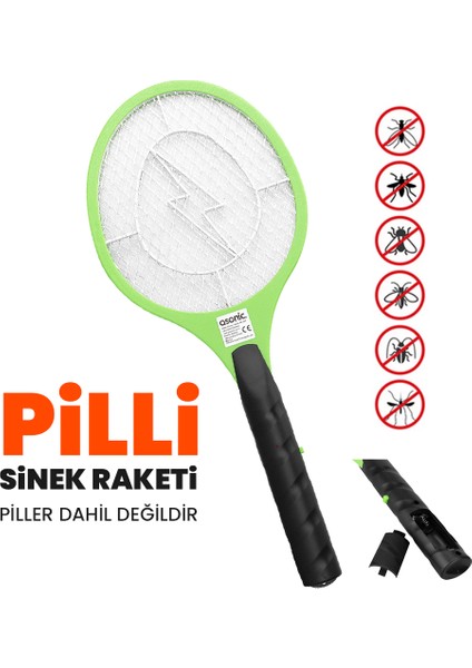 Güncel Çarşı Pilli Sinek Öldürücü Raket Elektrikli Sinek Raketi