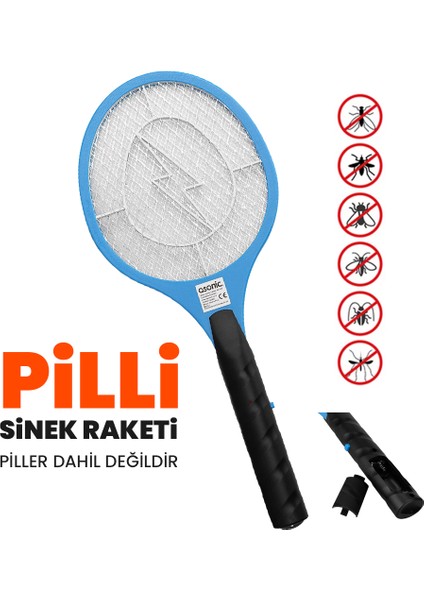Pilli Sinek Öldürücü Raket Elektrikli Sinek Raketi