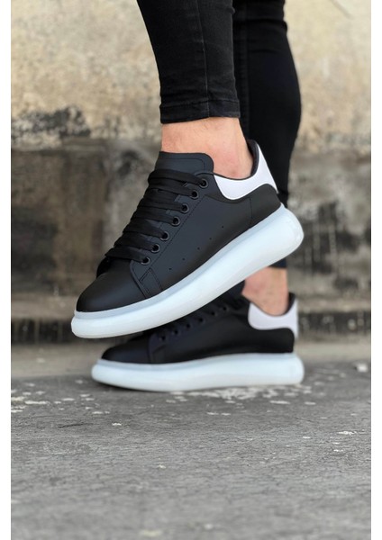 LISINYA947 CZ095 Siyah Beyaz Erkek Casual Ayakkabı