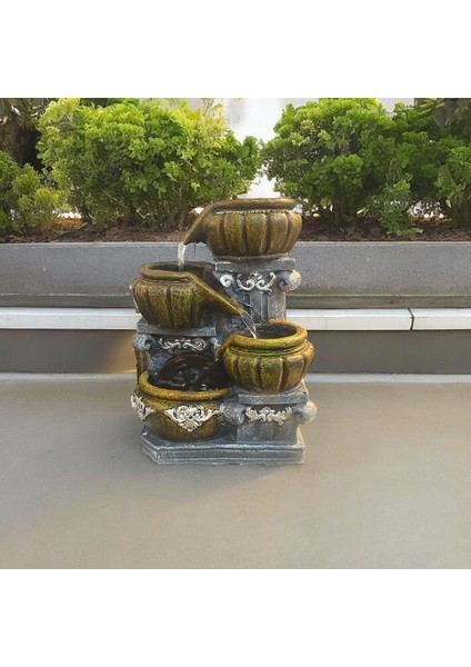 Dekoratif Testi Tasarımlı Renkli LED Işıklı Su Şelalesi fiyatları