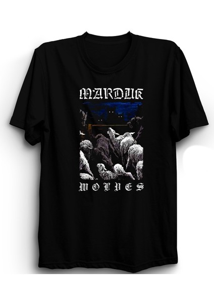 Marduk, Wolves, Rock Metal Müzik Grubu %100 Pamuk Tişört