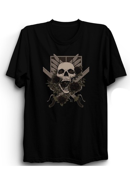 The Fame Attack On Titan, Vintage Special Skull Design, Manga, Anime %100 Pamuk Tişört