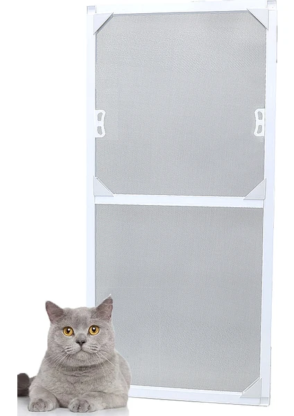 Menteşeli Yırtılmaz Kapı Kedi Sinekliği (Pet Tül) Beyaz 90X210 Cm. Özel Ölçü Verebilirsiniz.