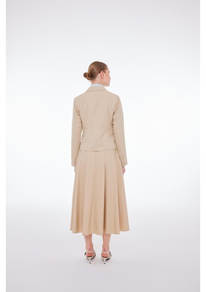 Gabardin Kısa Ceket - Bej