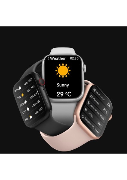 Tekno Trust Pembe Apple Uyumlu Watch 8 Mini 41 mm Akıllı Saat Kadın-Erkek Unisexs Akıllı Saat 41 mm Resmi Distr