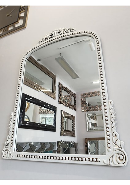 Lady Aging White Model Eskitme Beyaz Renk Dekoratif Ayna