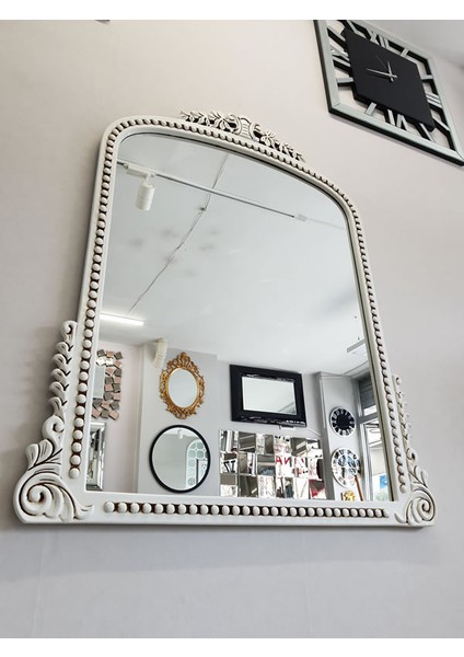 Lady Aging White Model Eskitme Beyaz Renk Dekoratif Ayna