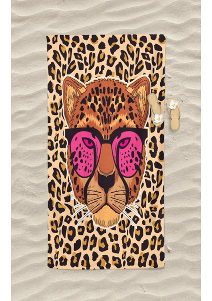 Leopar Desenli Plaj Havlusu ve Plaj Çantası Set Banyo Havlusu Dijital Baskılı Havlu fiyatları