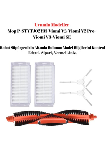 Viomi Se V2 V3 V2 Pro (V-RVCLM21B) / Vacuum Mop Pro (STYJ02YM) Uyumlu Yenileme Seti