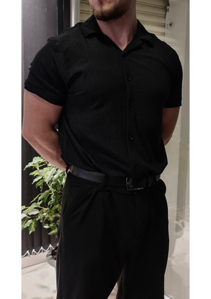 Bürümcük Kumaştan Kısa Kollu Yazlık Gömlek modelleri