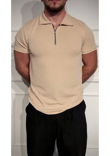 Yarım Fermuarlı Polo Yaka T-Shirt modelleri