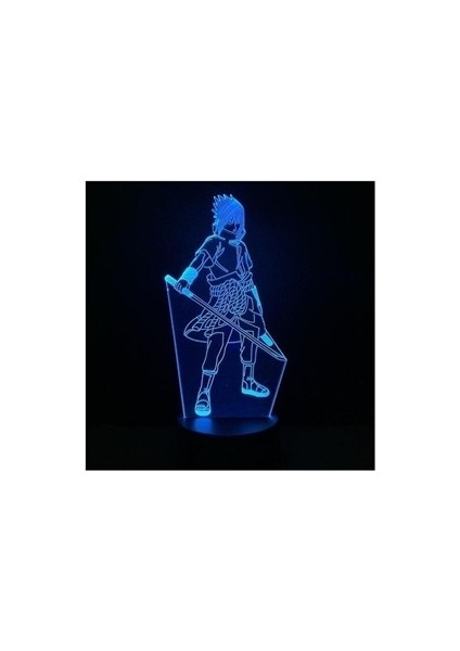 Uchiha Sasuke Çocuk Yatak Odası Anime Masa Lambası 3d Led Gece Lambası (Yurt Dışından)