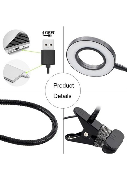 Masa Lambası Üzerinde Klip Usb Masa Lambası Göz Koruma Led Masa Işık Bükülebilir Esnek Okuma Masası Lambası Tırnak Dövme Güzellik | Masa Lambaları (Yurt Dışından)