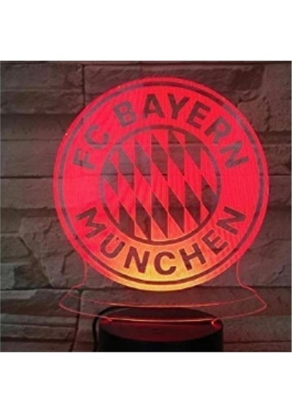 Futbol Kulübü Bayern Münih Usb 3d Anime Gece Lambası Atmosfer Led Masa Lambası (Yurt Dışından)