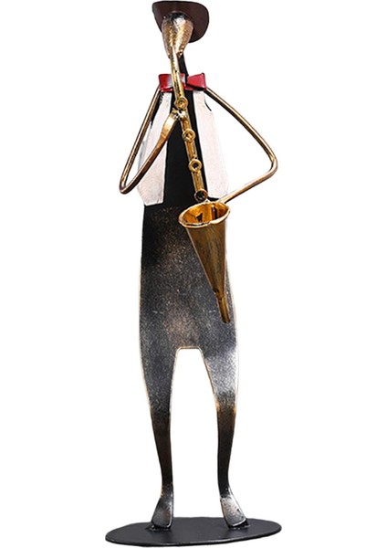 Müzik Heykeli Retro Müzik Sanatçısı Heykelcik Saksafon Çalar (Yurt Dışından)