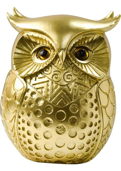 Baykuş Heykeli Ev Dekorasyonu El Sanatları Heykel Şömine Odası Altın (Yurt Dışından) fiyatları