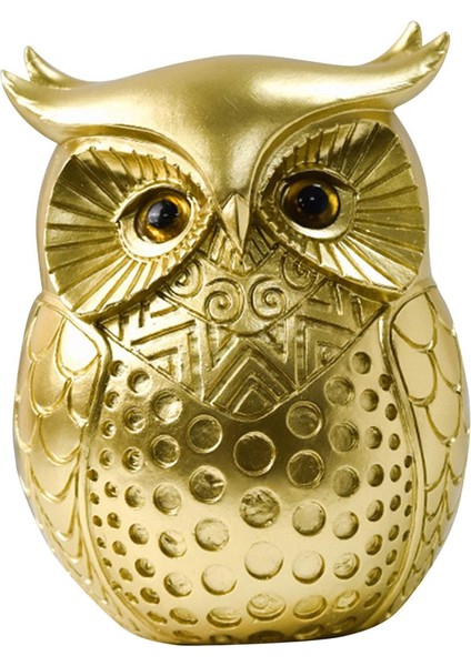 Baykuş Heykeli Ev Dekorasyonu El Sanatları Heykel Şömine Odası Altın (Yurt Dışından) modelleri