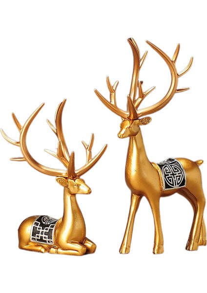 Modern Ren Ği Figürleri Süsleri Reçine Koleksiyonları Icı Elk Aureate (Yurt Dışından)