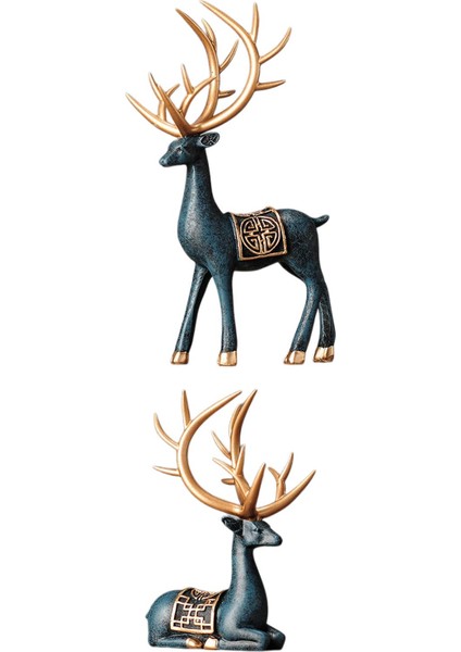 Modern Ren Ği Figürleri Süsleri Reçine Koleksiyonları Icı Elk Mavi (Yurt Dışından) modelleri