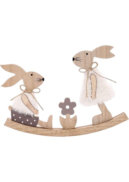 Rustik Tavşan Masa Süsleme Kapı Çerçevesi Dekor Zanaat Parti Malzemeleri Paskalya Baharı 21 cm x 15.5 cm (Yurt Dışından) fırsatları
