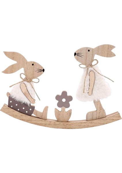 Rustik Tavşan Masa Süsleme Kapı Çerçevesi Dekor Zanaat Parti Malzemeleri Paskalya Baharı 21 cm x 15.5 cm (Yurt Dışından) indirimleri