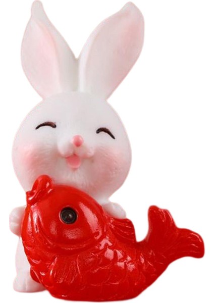 Çin Yılı Tavşan Heykeli Heykelcik Reçine Heykel Için 2.6 cm x 3.8 cm (Yurt Dışından)