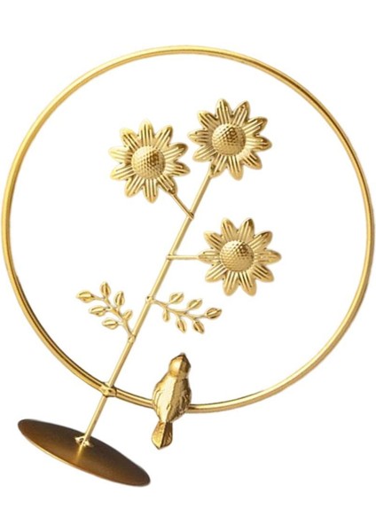 Metal Heykeli Heykelcik Üstü Çiçek Heykel Ay Çiçekleri Kuş Için (Yurt Dışından)