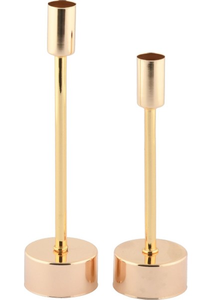 Defne 2'li Şamdan Gold Dekoratif Metal Mumluk Altın Kaplama Şamdan Seti fırsatları