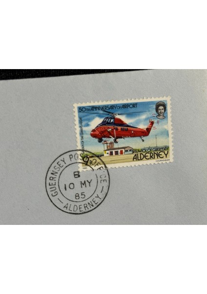 Ingiltere Kraliyet Kraliçe Uçuşu Ilk Gün Zarfı 1985 The Queens Flight Fdc Guernsey Tony Bennett Islak Imzalı