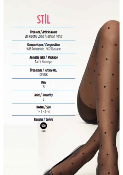 Siyah Still Külotlu Çorap-Pentilicious fiyatları