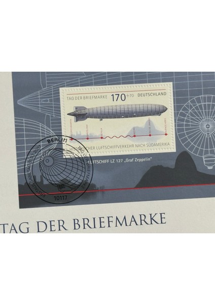 2007 Jübile Zeplin Özel Gün Damgalı Ilk Gün Zarfı Graf Zeppelin Maksi Kart Pullu