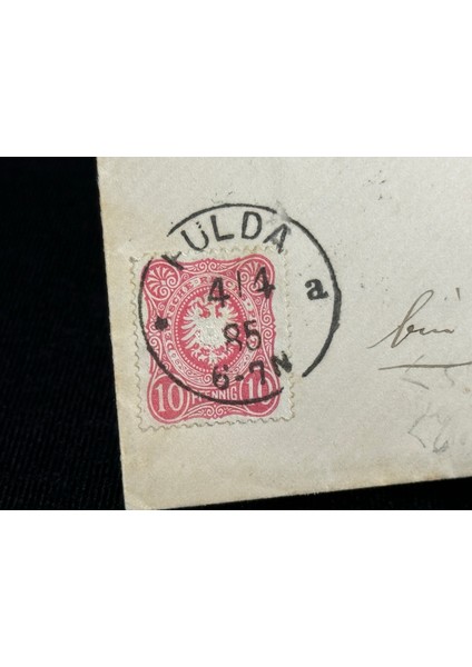 1885 Alman Imparatorluğu Dönemi Deutsches Reich 10 Pfennig Kuruş Pullu Zarf