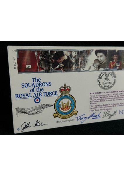 Ingiltere Kraliyet Hava Kuvvetleri Filoları Ilk Gün Zarfı 1992 The Squadrons Of The Royal Air Force Fdc Islak Imzalı Limited