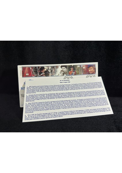 Ingiltere Kraliyet Hava Kuvvetleri Filoları Ilk Gün Zarfı 1992 The Squadrons Of The Royal Air Force Fdc Islak Imzalı Limited