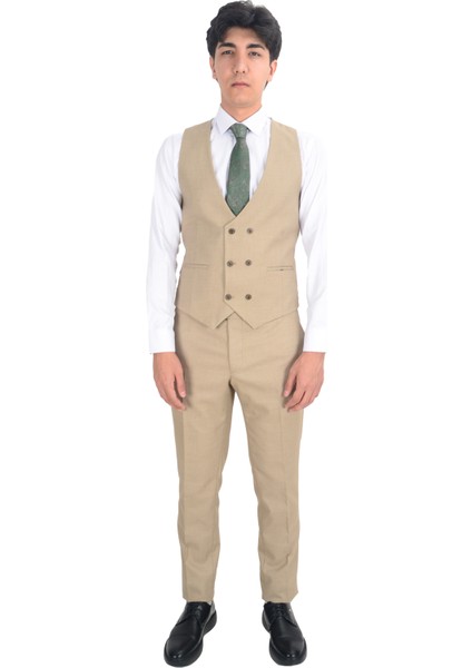 Cengiz Inler Slim Fit Yelekli Erkek Takım Elbise