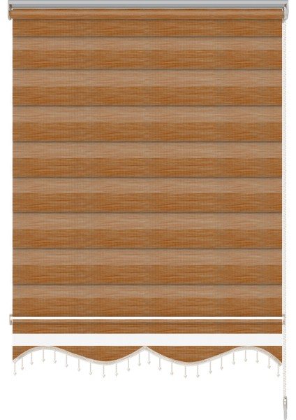 Soft Bamboo Kahverengi Kırçıllı Zebra Perde ( Etek Boncuklu ) fiyatları