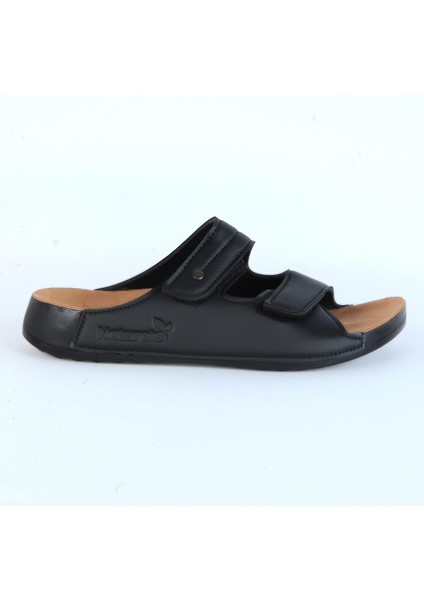 Naturella Siyah Cırtlı Kadın Düz Terlik