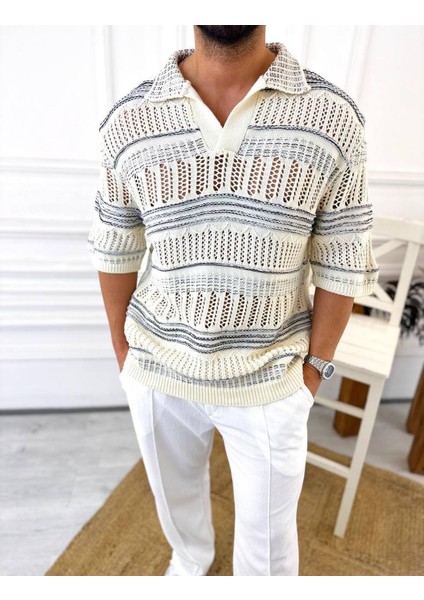 Tişört Örme Triko Tişört Nefes Alabilen Terletmez Oversize Tshirt Polo Yaka Salaş T-Shirt modelleri