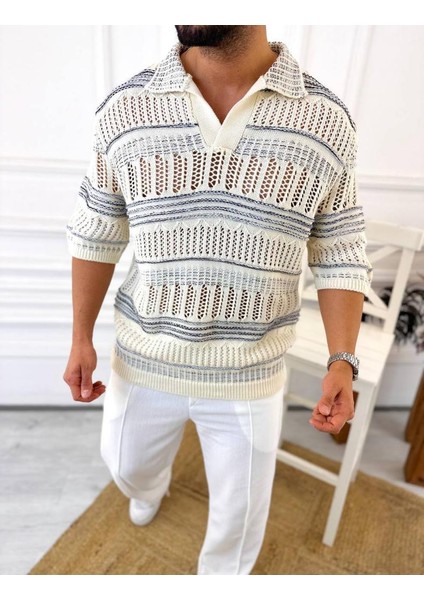 Tişört Örme Triko Tişört Nefes Alabilen Terletmez Oversize Tshirt Polo Yaka Salaş T-Shirt indirimleri