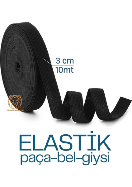 Yassı Bel Paça Giysi Lastiği 10 Metre 3 cm Siyah 720670