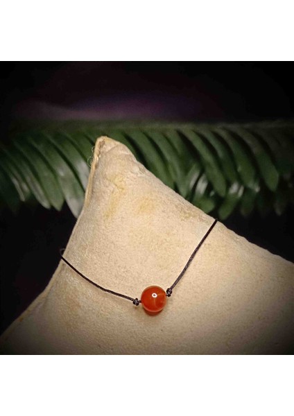 Akik Tekli Makrome Örgü Doğal Taş Bileklik