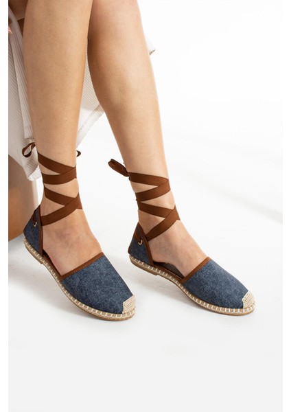 Zaharia Kadın Babet Bilekten Dolamalı Kot Espadril Lacivert fiyatları