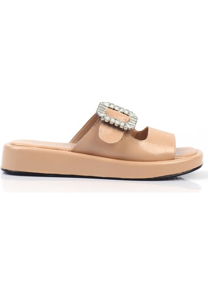 Linca Kadın Terlik Bantlı Tokalı Nude Deri fiyatları