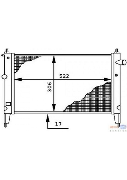 Radyatör Astra F 1.4i-1.6i (Klimasiz+Mek) (522X306X17) 18051