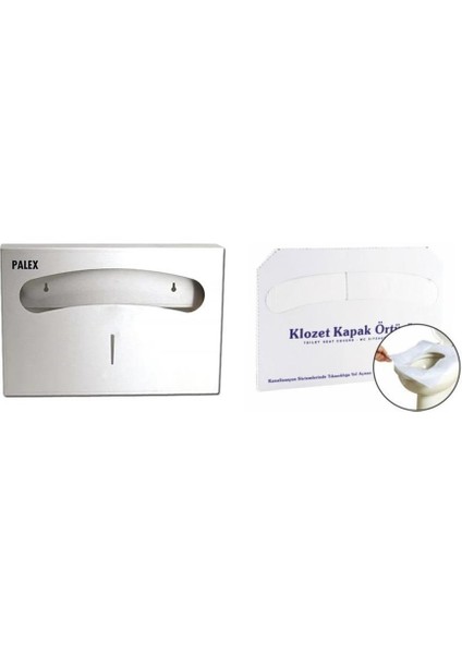 Klozet Kapak Örtüsü + Palex Çelik Klozet Kapak Örtü Dispenseri İkili SET-3802-2
