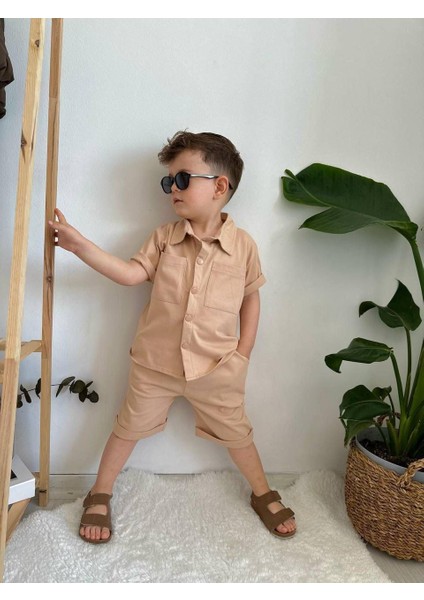 Gömlek Şort 2'li Lüks Erkek Çocuk Takım fiyatları