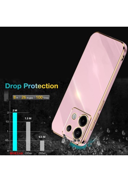 Xiaomi Redmi Note 13 Pro 4g Uyumlu Silikon Kılıf 3D Kamera Korumalı Arkası Renkli Kenarları Parlak Dore Tasarım Kapak fırsatları