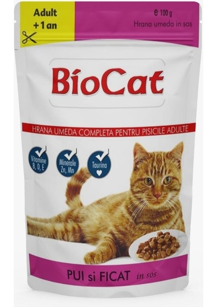 Karışık Soslu Kedi Yaş Maması Kedi Pounch 100 gr x 5 Adet