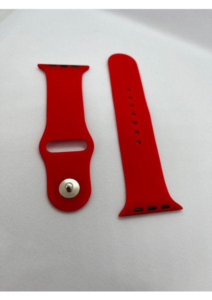 Apple Watch Uyumlu 42-44-45-49 mm Kırmızı Silikon Kordon