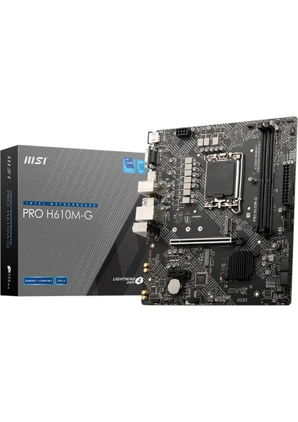 MB Pro H610M-G Soket 1700 Ddr5 5600MHZ(OC) HDMI VGA Dp M.2 Usb3.2 1x 1g Lan Matx